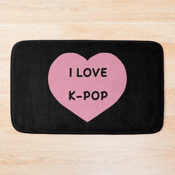 Item preview, I LOVE K-POP Black with a Cute Pink Heart designed and sold by HugSomeNettles.