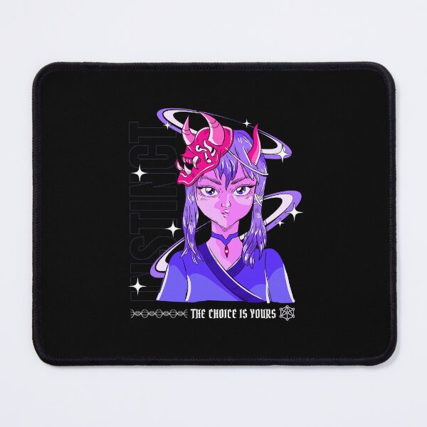 Item preview, Instinct The Choice Is Yours Anime Demon Girl Oni Mask Dark Streetwear Art designed and sold by DERA RAY.