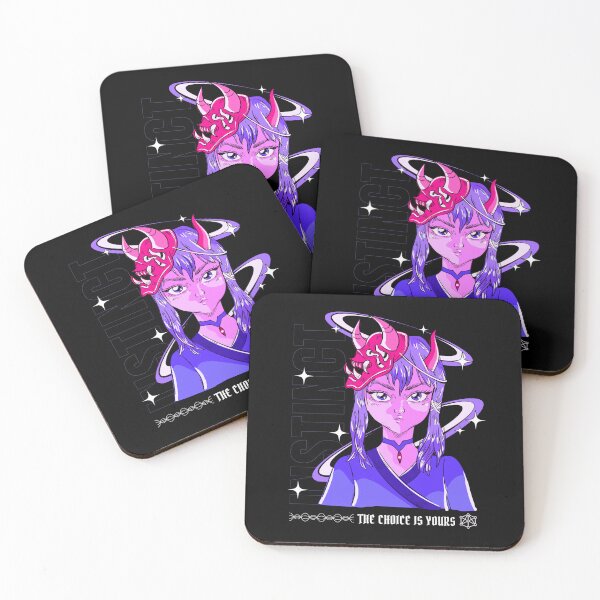 Item preview,  Instinct The Choice Is Yours Anime Demon Girl Oni Mask Dark Streetwear Art designed and sold by DERA RAY.