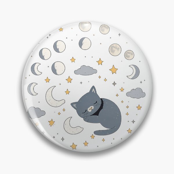Item preview, Sleeping Moon Cat Aesthetic | Cute Celestial Cat & Moon Phases Illustration designed and sold by Hansonq.