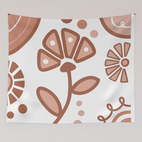 Item preview, Brown And White Flower Bohemian Design designed and sold by Sartoris Art.