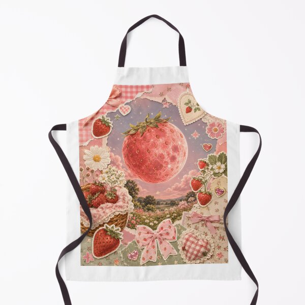 Artikelvorschau, Strawberry Moon Cottagecore Collage entworfen und verkauft von Dreamsinpastel.