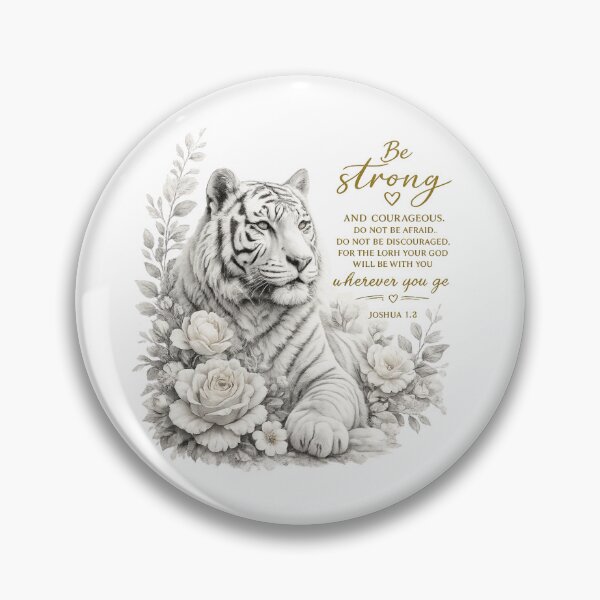 Item preview, Be Strong And Courageous Tiger Christian Shirt PNG | Joshua 1:9 Faith Based Floral Tiger Design designed and sold by Ashes to Artistry.
