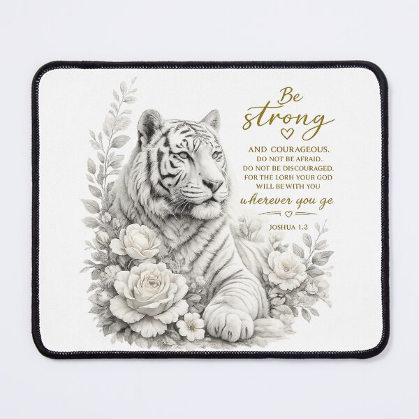 Item preview, Be Strong And Courageous Tiger Christian Shirt PNG | Joshua 1:9 Faith Based Floral Tiger Design designed and sold by Ashes to Artistry.