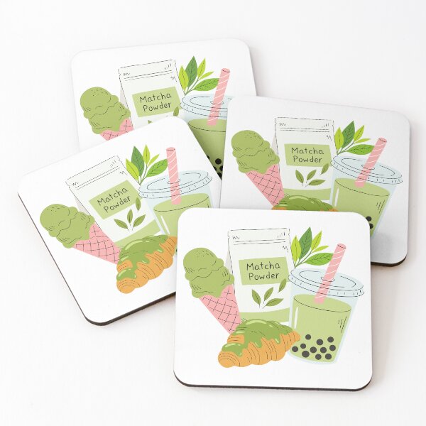Item preview, Aesthetic Matcha Treats: Boba, Ice Cream & Croissant designed and sold by AllaMashycheva.