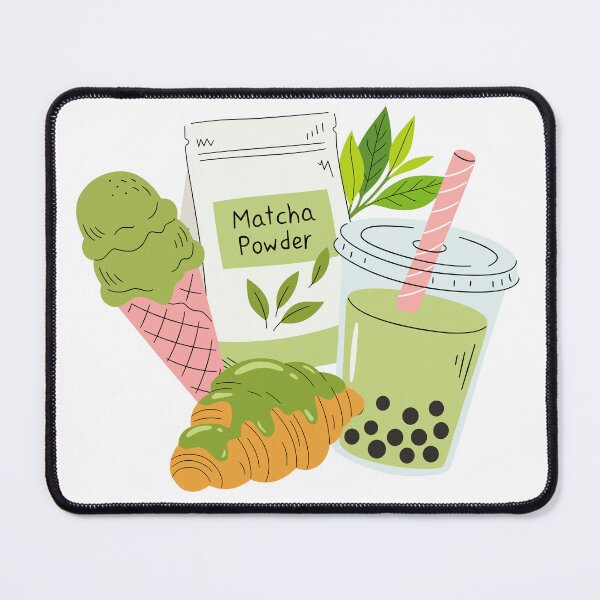 Item preview, Aesthetic Matcha Treats: Boba, Ice Cream & Croissant designed and sold by AllaMashycheva.