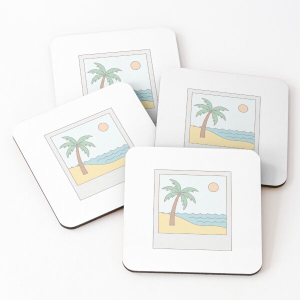 Item preview, Pastel Polaroid Beach Landscape Illustration designed and sold by Opal Aura .