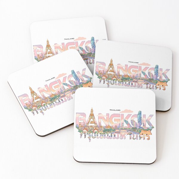 Item preview, Bangkok Thailand Aesthetic Travel Graphic designed and sold by Muri Neko.