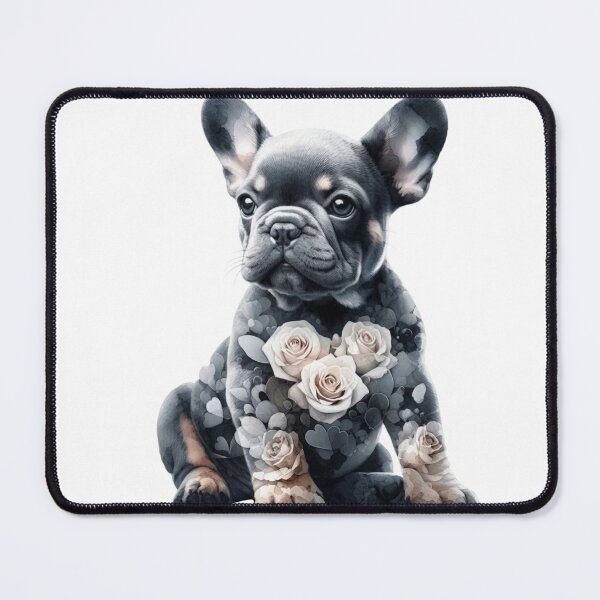 Item preview, French Bulldog Puppy with Roses Watercolor Art designed and sold by Lucinda86.