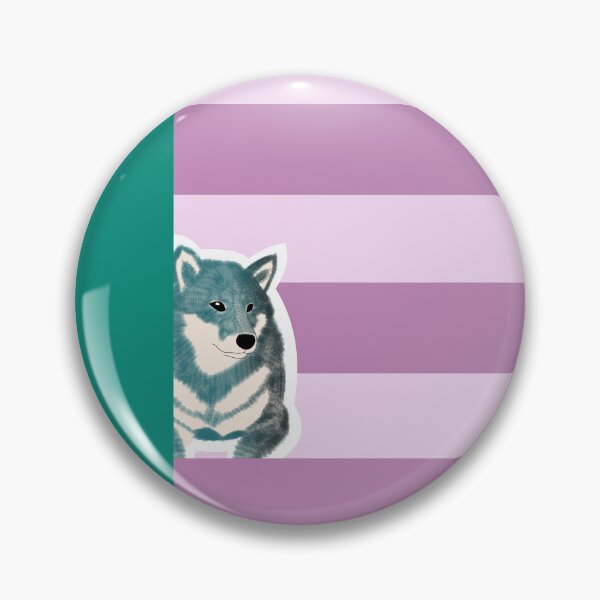 Item preview, 80's vibes colors (purple, green) with blue Shiba Inu designed and sold by ShibaCruise-On.