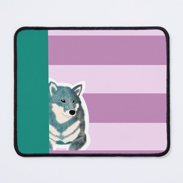 Item preview, 80's vibes colors (purple, green) with blue Shiba Inu designed and sold by ShibaCruise-On.