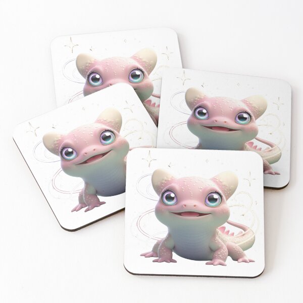 Item preview, Cute Pastel Pink Gecko Fantasy Creature Illustration designed and sold by NuniDesigns.