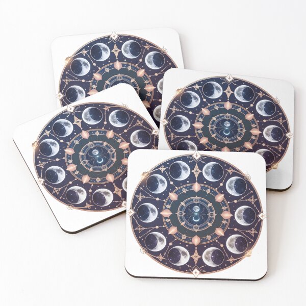 Item preview, Mystical Moon Phases Celestial Mandala Art designed and sold by NuniDesigns.
