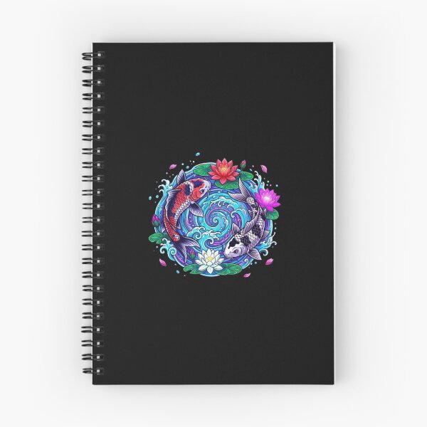 Item preview, Koi Fish Yin Yang Lotus Flowers Art designed and sold by RakyLaky.