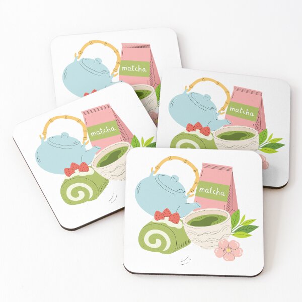 Item preview, Cute Matcha Tea Time & Sweet Dessert Art designed and sold by AllaMashycheva.