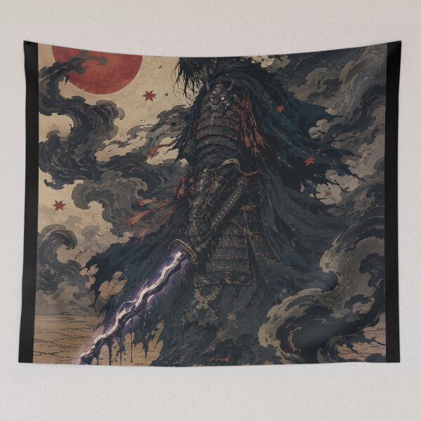 Item preview, Dark Samurai Shadow Blade - Vintage Japanese Ukiyo-e Woodblock Print Style designed and sold by bapupa.