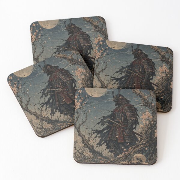 Item preview, Dark Samurai Spectral Duelist - Vintage Japanese Ukiyo-e Woodblock Print Style designed and sold by bapupa.