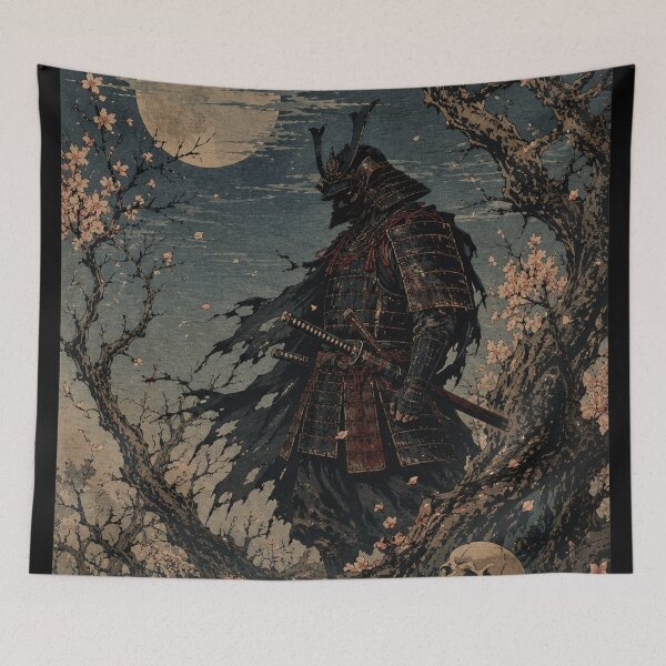Item preview, Dark Samurai Spectral Duelist - Vintage Japanese Ukiyo-e Woodblock Print Style designed and sold by bapupa.