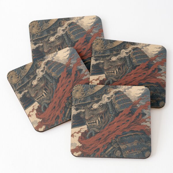 Item preview, Dark Samurai Onyx Mask - Vintage Japanese Ukiyo-e Woodblock Print Style designed and sold by bapupa.