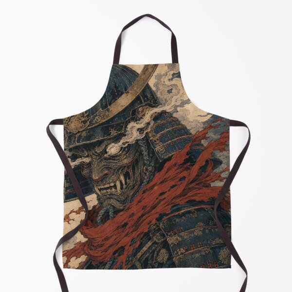 Item preview, Dark Samurai Onyx Mask - Vintage Japanese Ukiyo-e Woodblock Print Style designed and sold by bapupa.