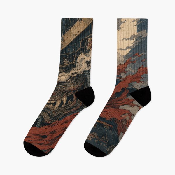 Item preview, Dark Samurai Onyx Mask - Vintage Japanese Ukiyo-e Woodblock Print Style designed and sold by bapupa.