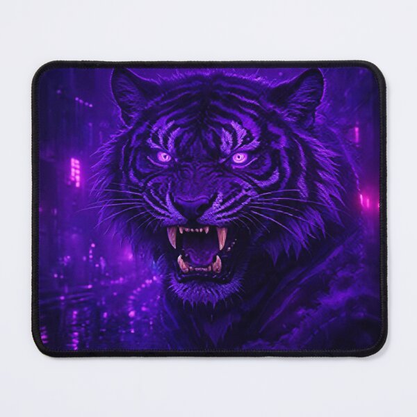 Item preview, Cyberpunk Neon Tiger Purple – Violet Night Predator designed and sold by Neo Tokio.