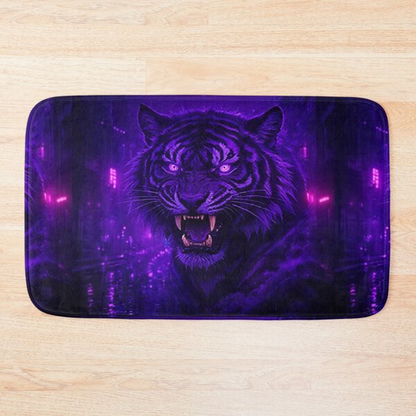 Item preview, Cyberpunk Neon Tiger Purple – Violet Night Predator designed and sold by Neo Tokio.