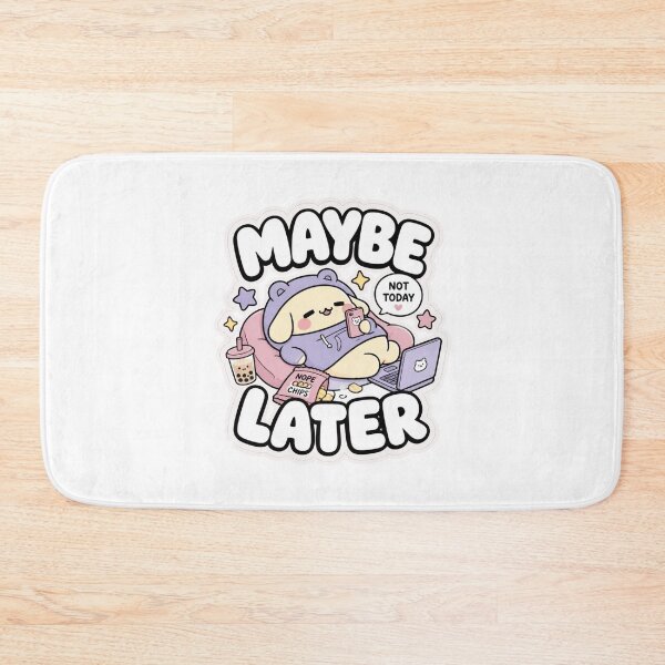 Item preview, Maybe Later Funny Procrastination Meme Sticker designed and sold by Sticker Sprout.