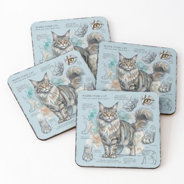 Item preview, Scientific Illustration of a Maine Coon Cat designed and sold by Paolo-Bandal.