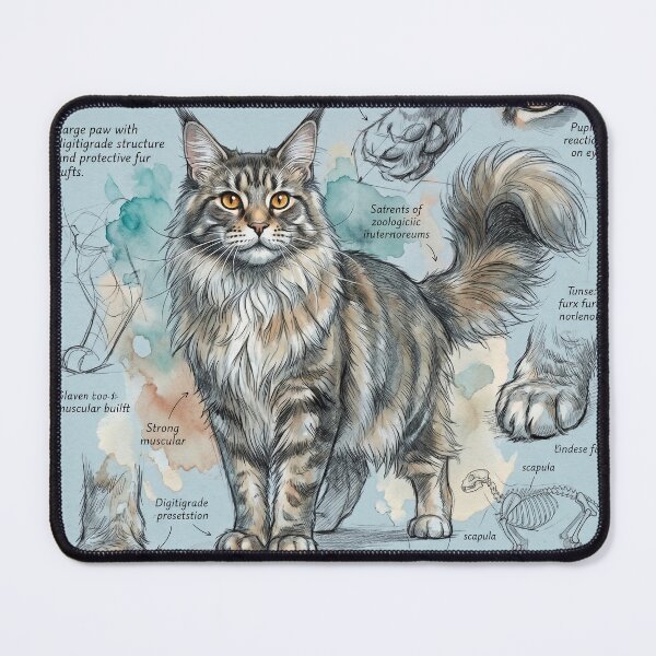 Item preview, Scientific Illustration of a Maine Coon Cat designed and sold by Paolo-Bandal.