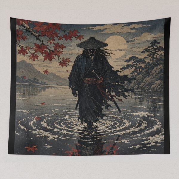 Item preview, Dark Samurai Vengeful Spirit - Vintage Japanese Ukiyo-e Woodblock Print Style designed and sold by bapupa.