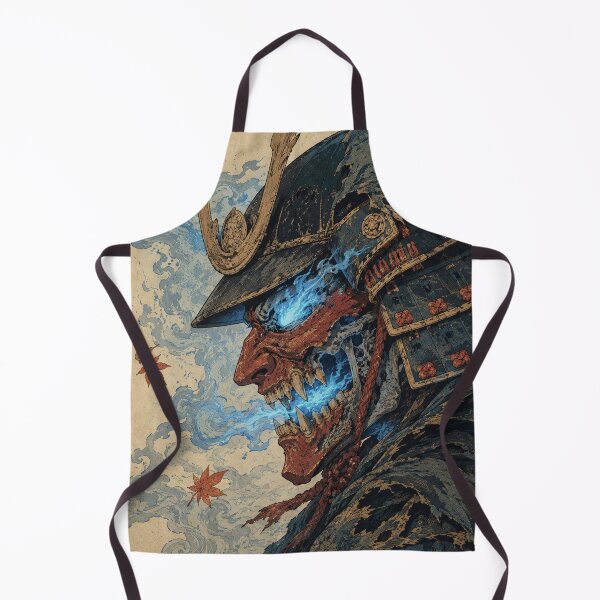 Item preview, Blue Fire Ghost Samurai Oni - Vintage Japanese Ukiyo-e Woodblock Print Style designed and sold by bapupa.