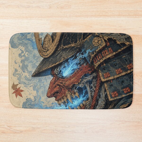 Item preview, Blue Fire Ghost Samurai Oni - Vintage Japanese Ukiyo-e Woodblock Print Style designed and sold by bapupa.