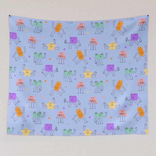 Item preview, Cute Characters Doodle Pattern - Playful Abstract Cartoon Art designed and sold by Rangmanch.