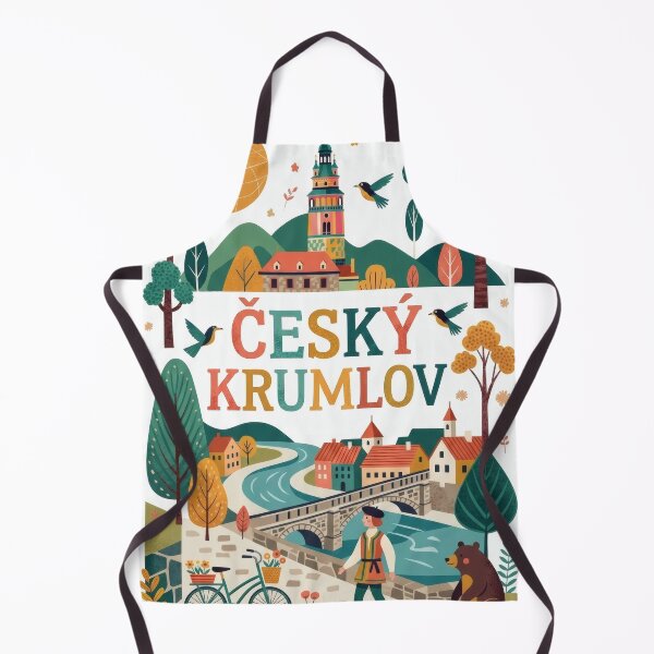 Item preview, Cesky Krumlov Czech Republic Folk Travel Poster designed and sold by Witsprings.