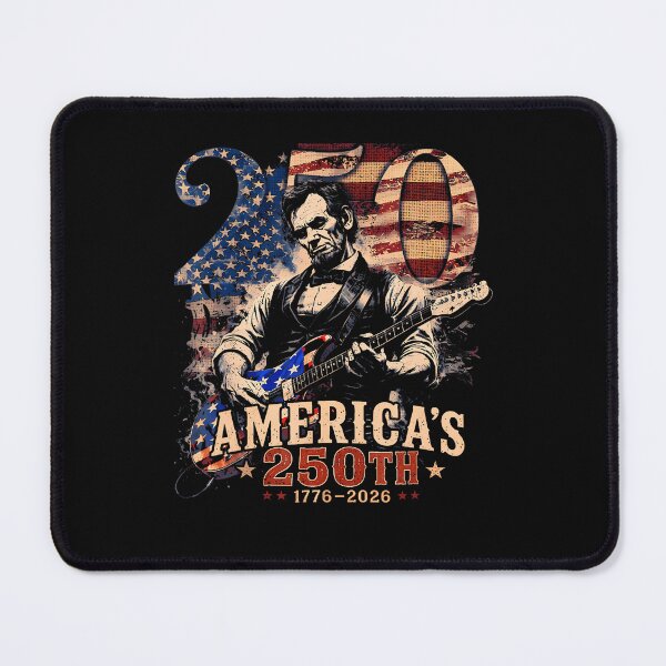 Item preview, America's 250Th Abraham Lincoln Playing Guitar Retro Vintage designed and sold by Fereskabilon.