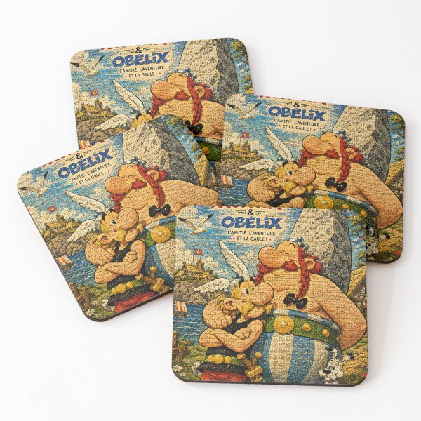 Item preview, Asterix & Obelix Mosaic Poster – Vintage Comic Book Art designed and sold by JcAbstractArt.