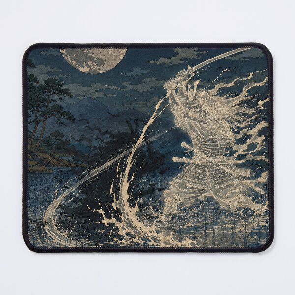 Item preview, Moonlit Duel - Vintage Japanese Ukiyo-e Woodblock Print Style designed and sold by bapupa.