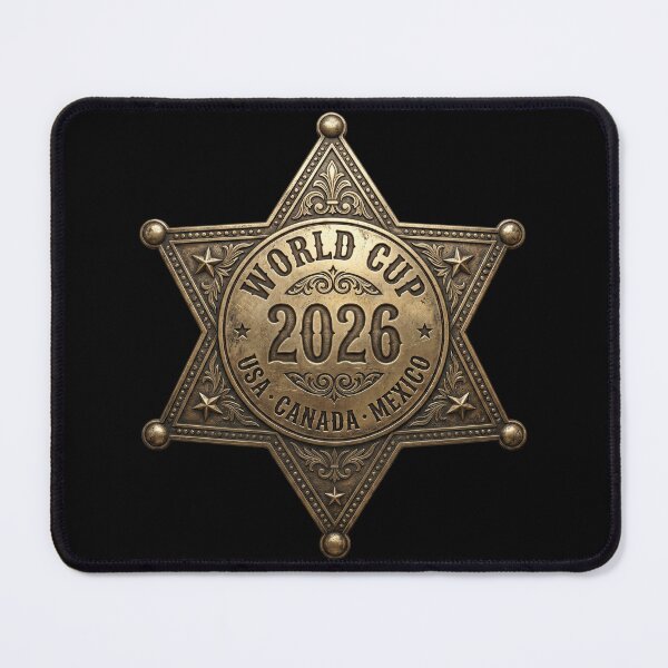 Item preview, World Cup 2026 — Western Sheriff Star USA Canada Mexico Badge designed and sold by David Mateo ArtWorks.