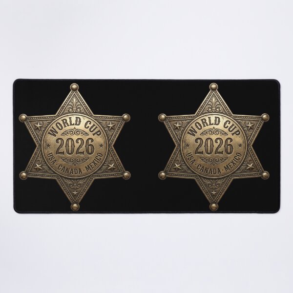 Item preview, World Cup 2026 — Western Sheriff Star USA Canada Mexico Badge designed and sold by David Mateo ArtWorks.