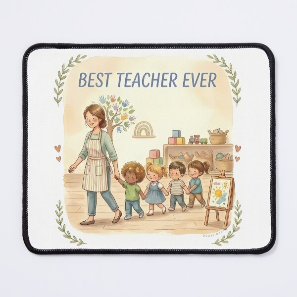 Item preview, BEST TEACHER EVER | Daycare Educator Gift - Cute Nursery Art designed and sold by QuasiBoss.