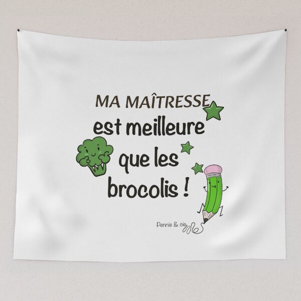Item preview, My teacher is better than broccoli – funny gift idea for a kindergarten or primary school teacher designed and sold by Pennie & cie.