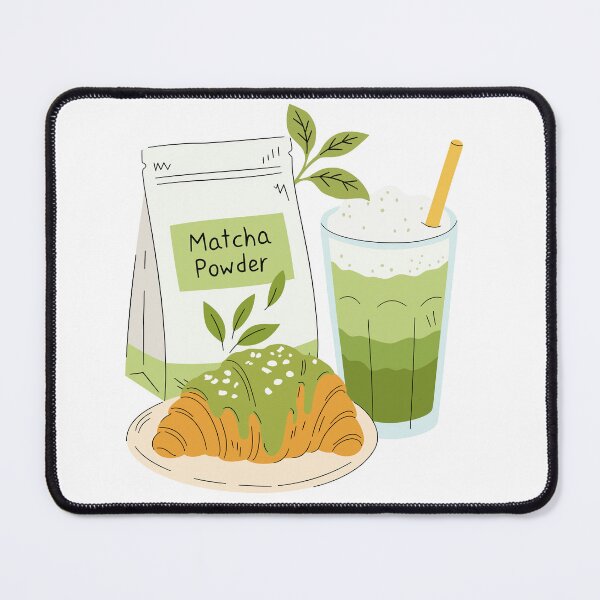 Item preview, Cute Matcha Latte and Croissant Cafe Aesthetic designed and sold by AllaMashycheva.