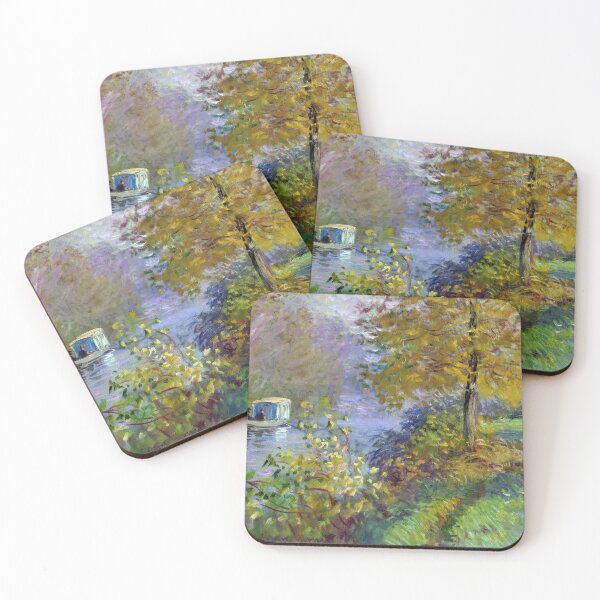 Item preview, Claude Monet Studio Boat Impressionist River Landscape Art designed and sold by TheSoulOfArt.