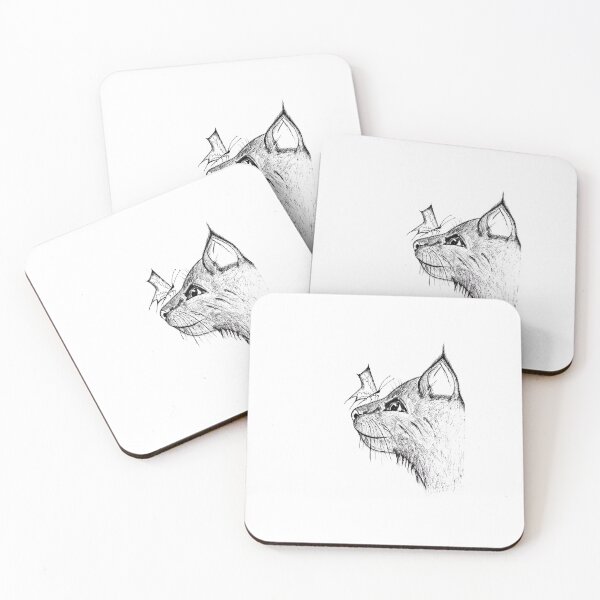 Item preview, Curious Wolf and Butterfly Sketch designed and sold by AsIceAndDesire.