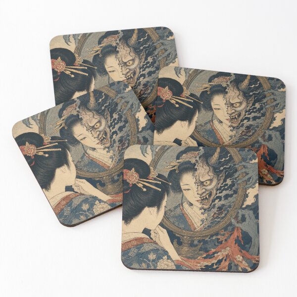 Item preview, Hannya Mirror of Malice - Vintage Japanese Ukiyo-e Woodblock Print Style designed and sold by bapupa.