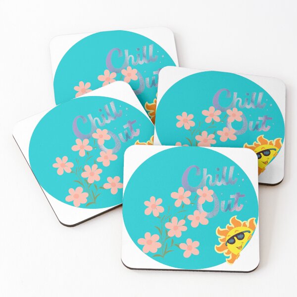 Item preview, Retro Chill Out Summer Quote Teal Circle Graphic designed and sold by Divichan.