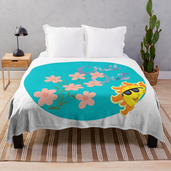 Item preview, Retro Chill Out Summer Quote Teal Circle Graphic designed and sold by Divichan.