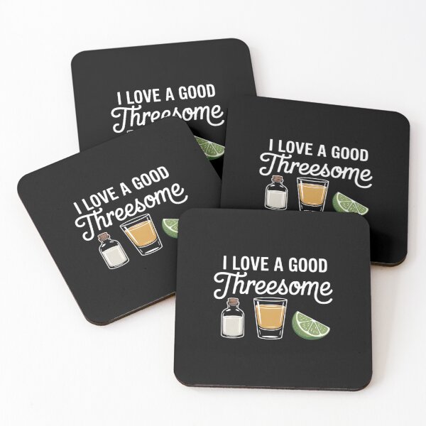 Item preview, I Love A Good Threesome Tequila Glass Salt Lime Drinking designed and sold by SapfireStuArt.