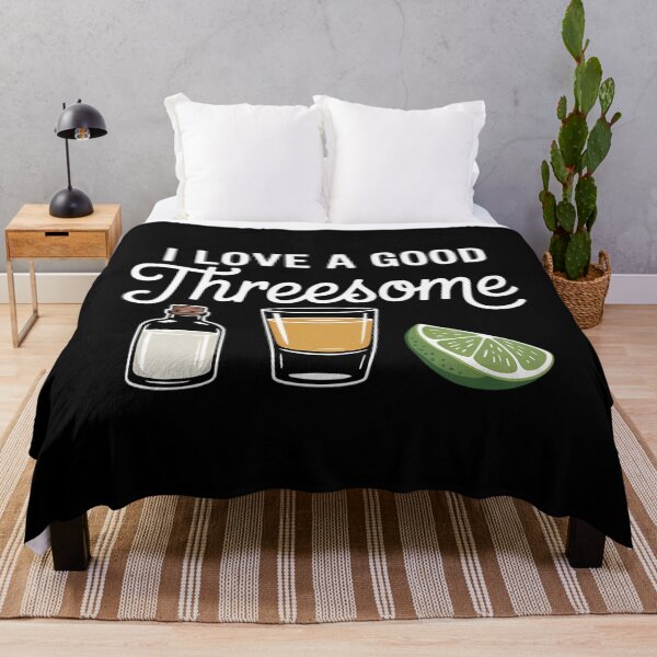 Item preview, I Love A Good Threesome Tequila Glass Salt Lime Drinking designed and sold by SapfireStuArt.